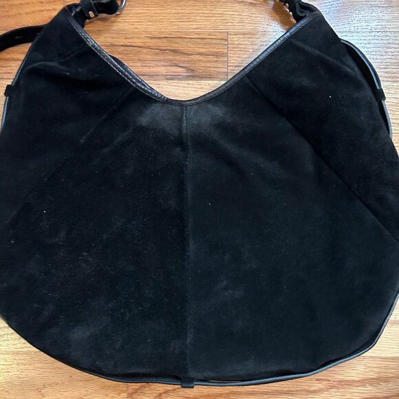Authentic YSL Yves Saint Laurent Black Suede Mombasa Silver Horn Hobo Handbag - Picture 16 of 16